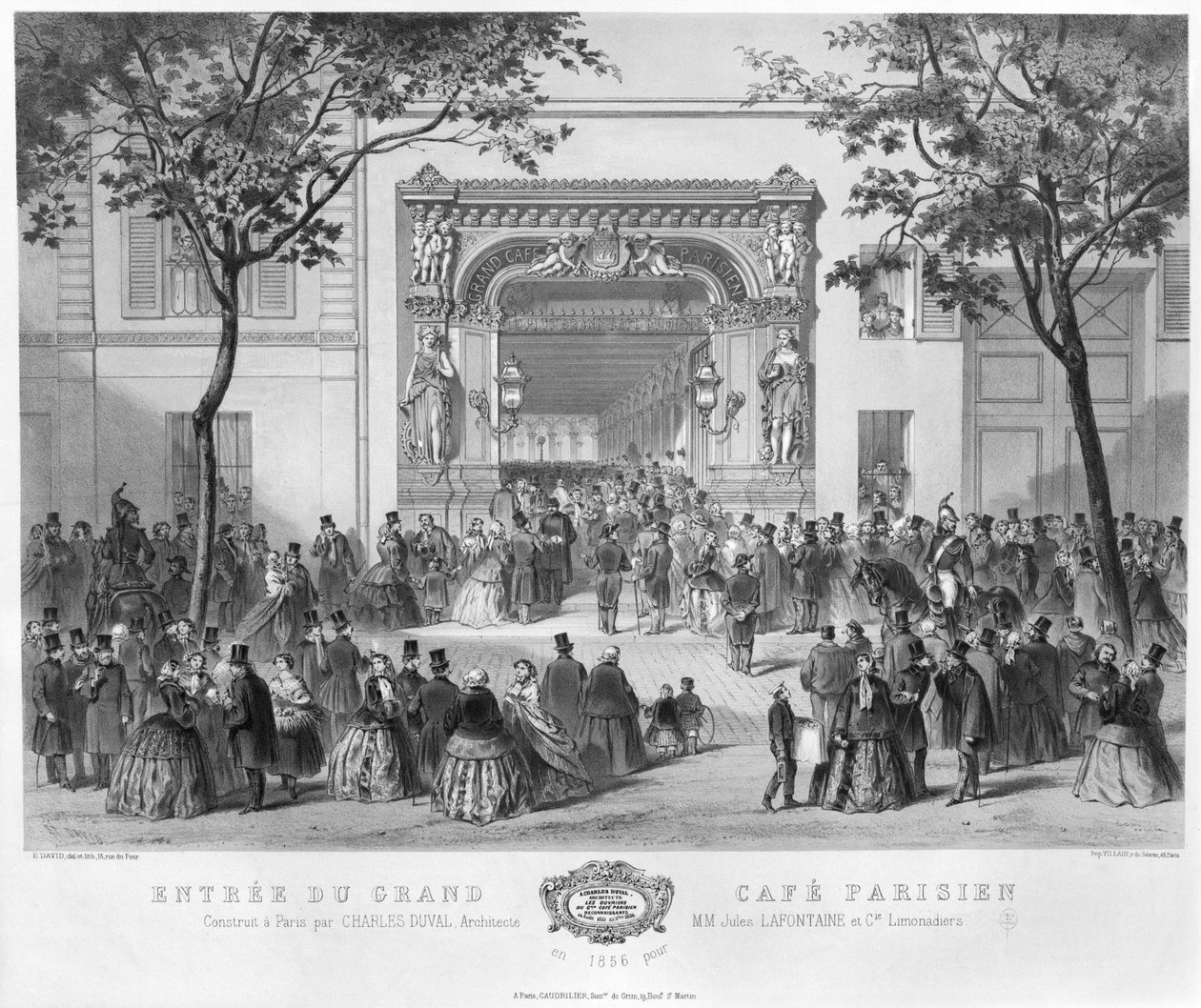 A „Grand Cafe Parisien” bejárata, Párizs, 1856 alkotó: E. David