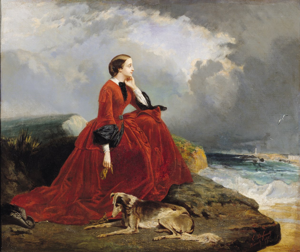 Eugenie császárné (1826-1920) Biarritzban, 1858 alkotó: E. Defonds