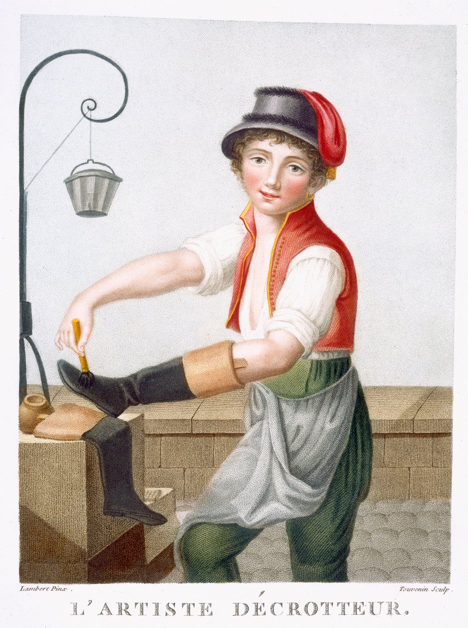 Csizmakaparó, 1816 körül alkotó: E. F. Lambert