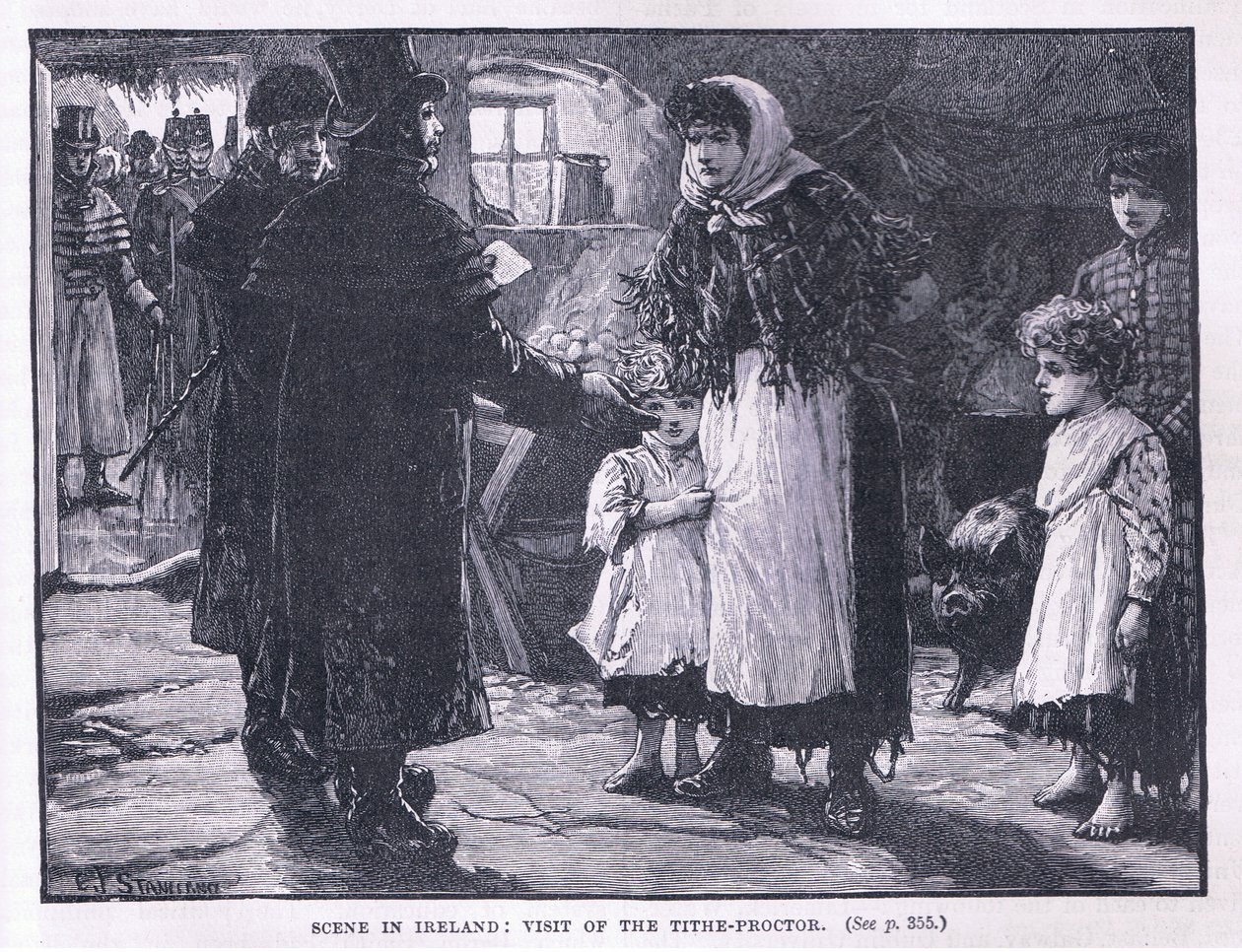 Jelenet Írországban: Tithe Proctor látogatása i.sz. 1832-ben alkotó: E. F. Stanbury