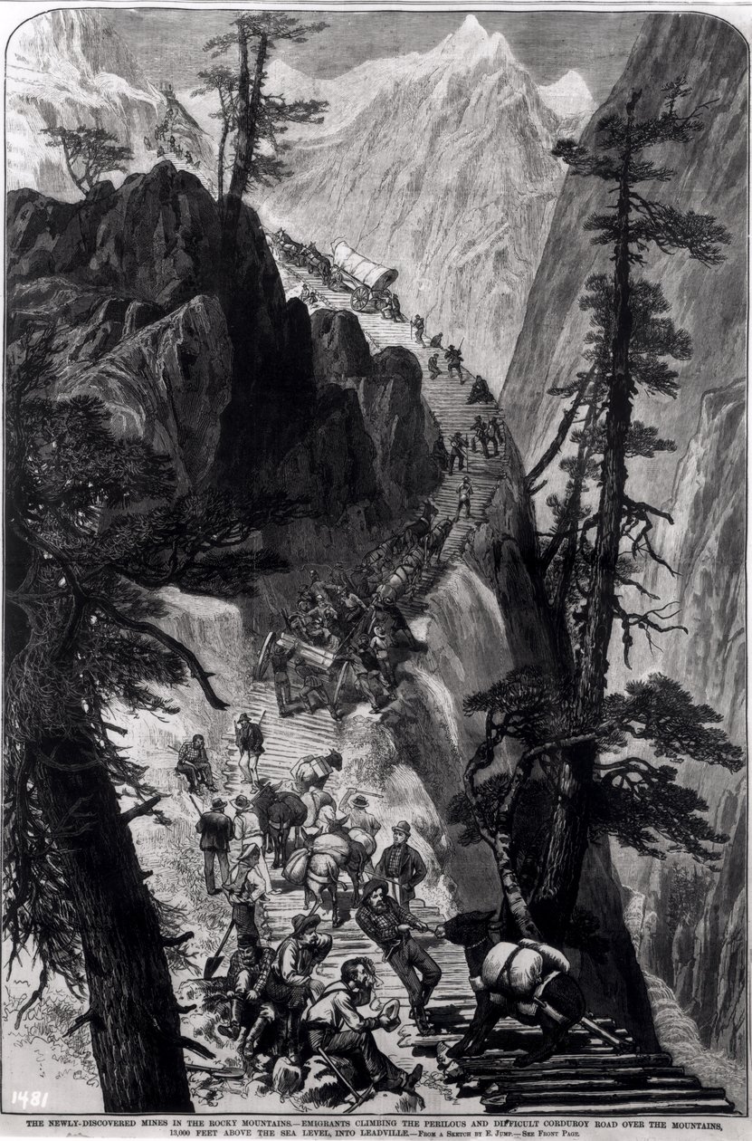Újonnan felfedezett bányák a Sziklás-hegységben, a „Frank Leslie illusztrált újságjából”, 1879 alkotó: E. Jump