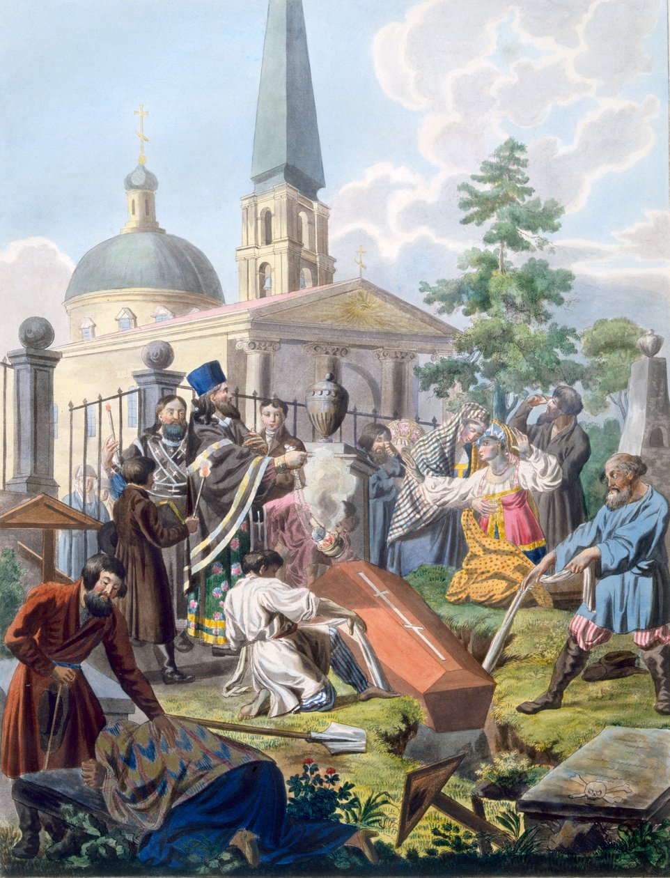 A temetés, 1812-13 alkotó: E. Karnejeff