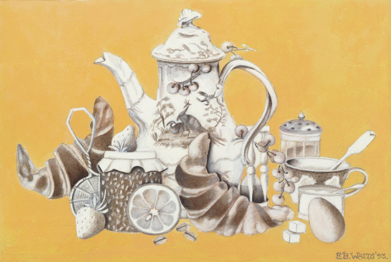 Reggeli, 1993 (akril, papír) alkotó: E.B. Watts