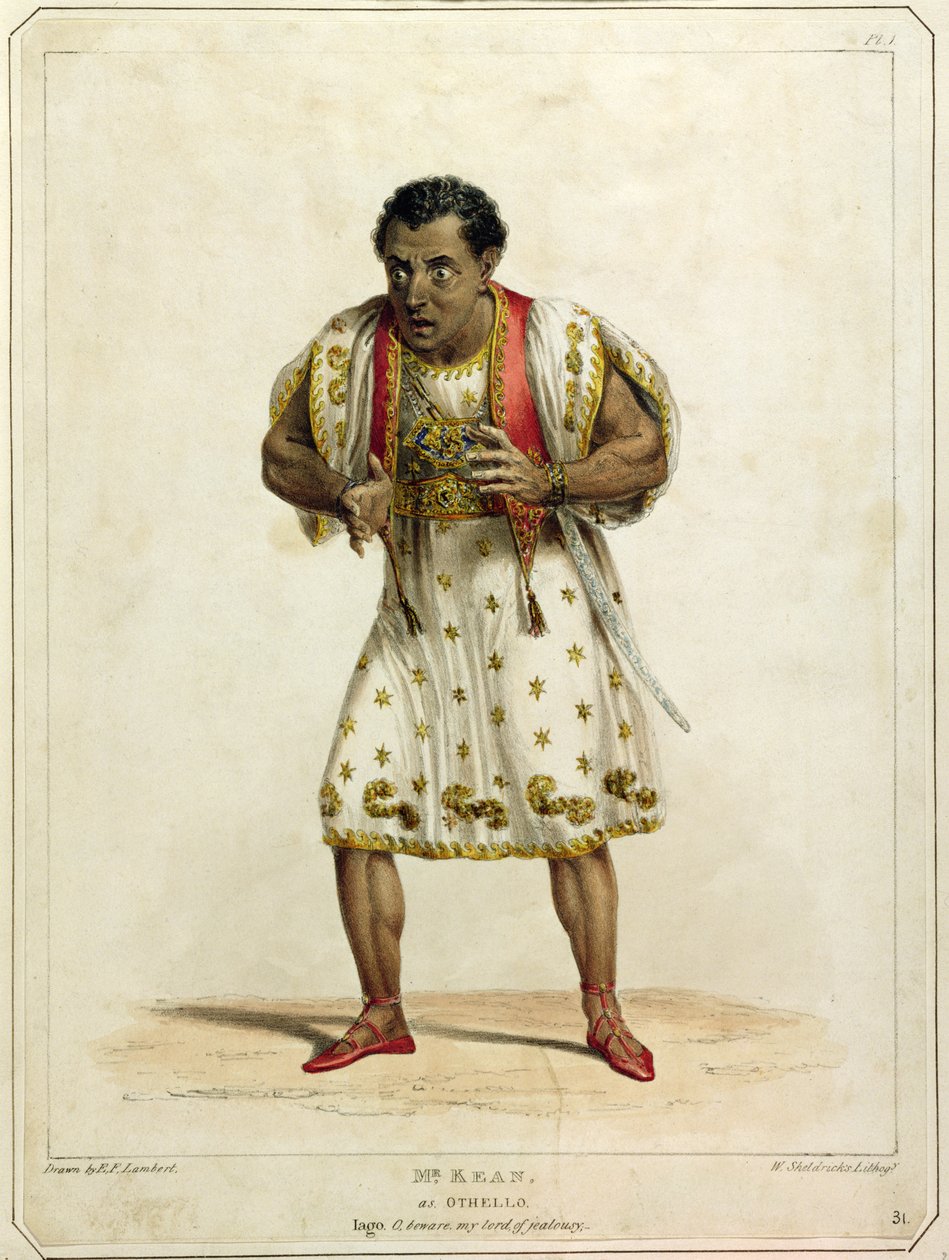 Edmund Kean úr (1787-1833) portréja Othello alakjában, W. Sheldricks metszete (színes litó) alkotó: E.F. Lambert