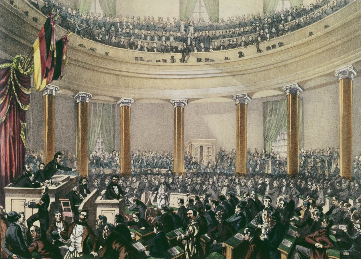 Nemzetgyűlés a frankfurti Szent Pál-templomban, 1848 májusában (színes litográfia) alkotó: E.G. May