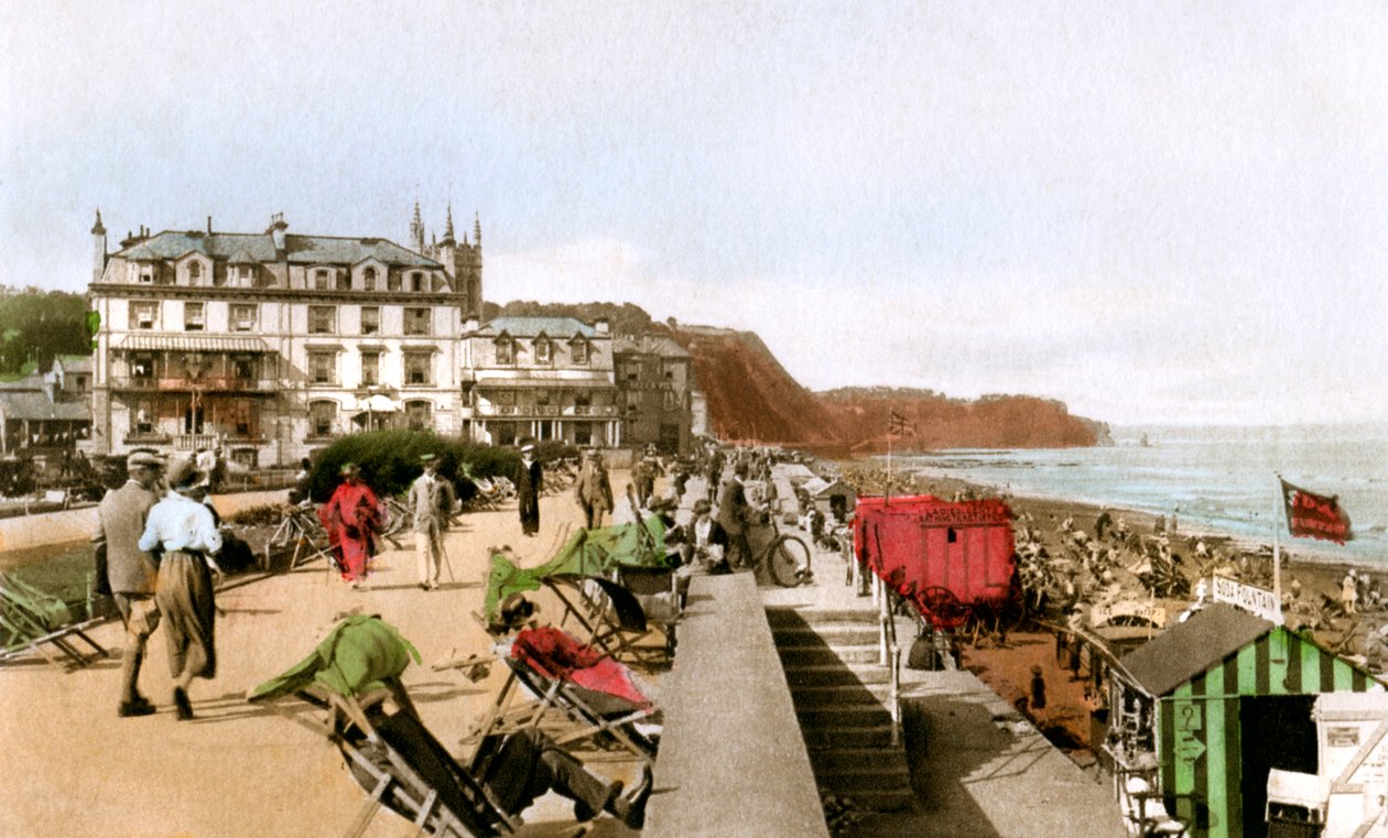 East Cliff Promenade, Teignmouth, Devon, 20. század eleje. alkotó: EP Bucknall