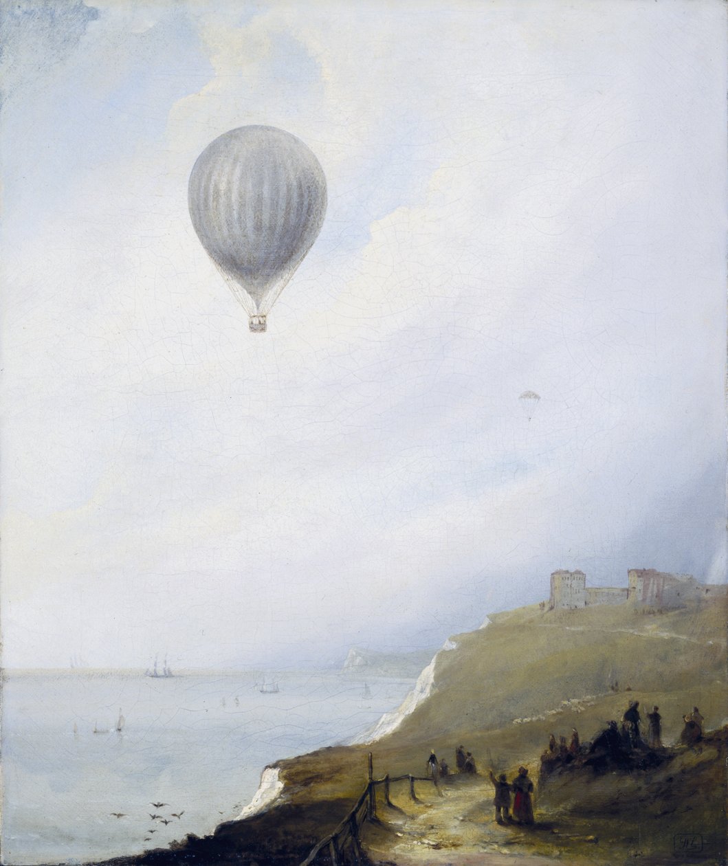 Balloon Over Cliffs, Dover, 1840 alkotó: E.W. Cocks