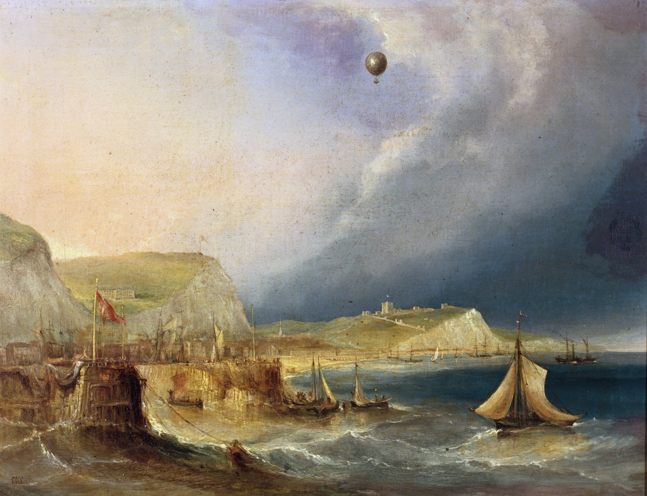 Az első léggömbátkelés, 1785. január 7 alkotó: E.W. Cocks