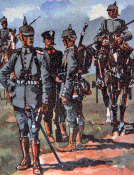 1914-es német mezei egyenruha (színes litó) alkotó: E. (after) Dobrich
