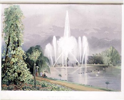 The River Horse Fountain, Enville, pub. szerző: Thomas McLean (litho) alkotó: E. Adveno Brooke