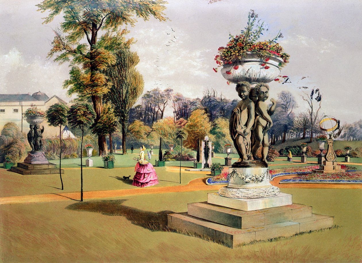 The Terrace Garden, Woburn Abbey, Berkshire, 19. század közepe alkotó: E Adveno Brooke