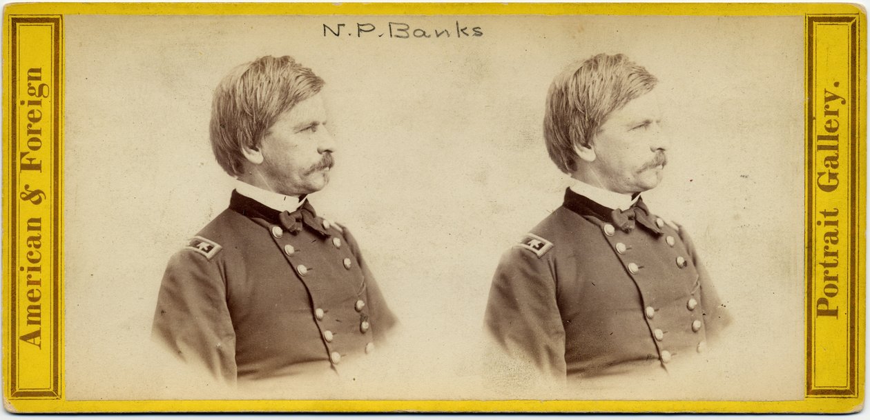Nathaniel Prentice Banks (1816-94), amerikai politikus és az Unió hadseregének tábornoka (sztereó fotó) alkotó: E. Anthony