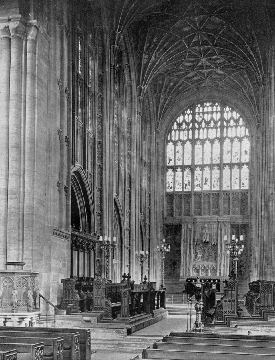 Kórus, Sherborne Abbey, Dorset, 1924-1926. alkotó: E. Bastard