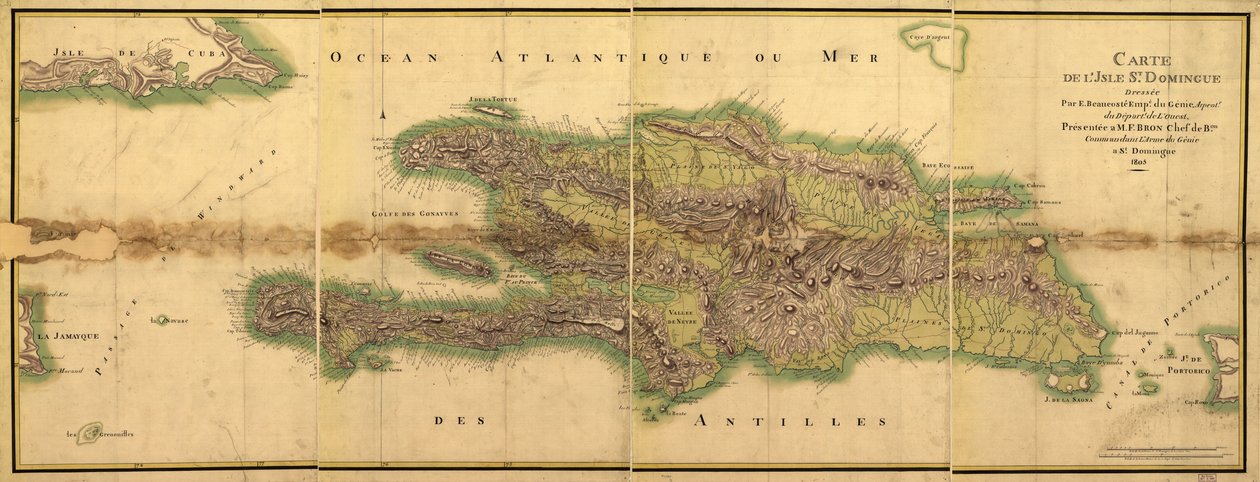 Isle Santo Domingo térképe alkotó: E. Beaucosté