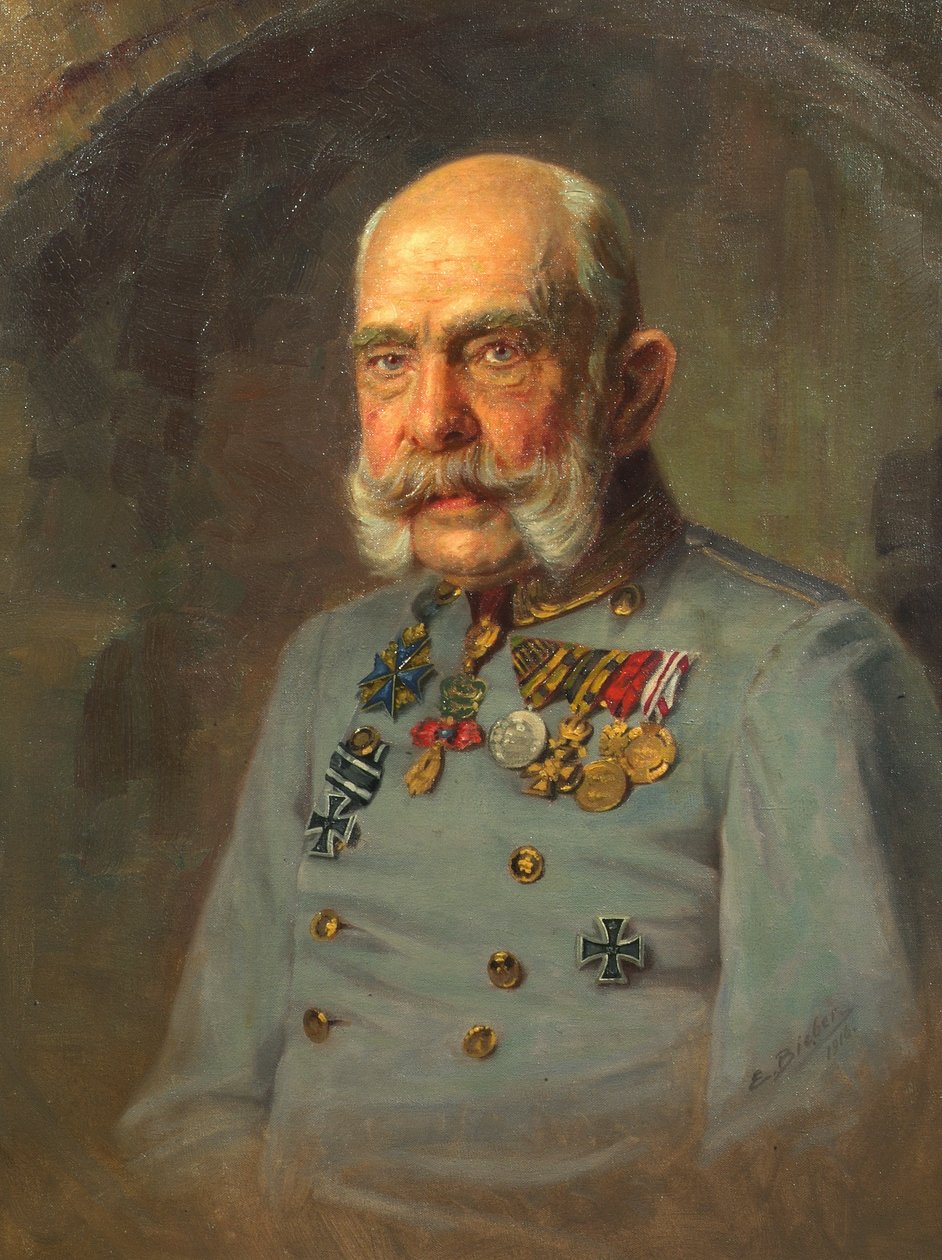 I. Ferenc József császár osztrák tábornagy szolgálati egyenruhájában alkotó: E. Bieber