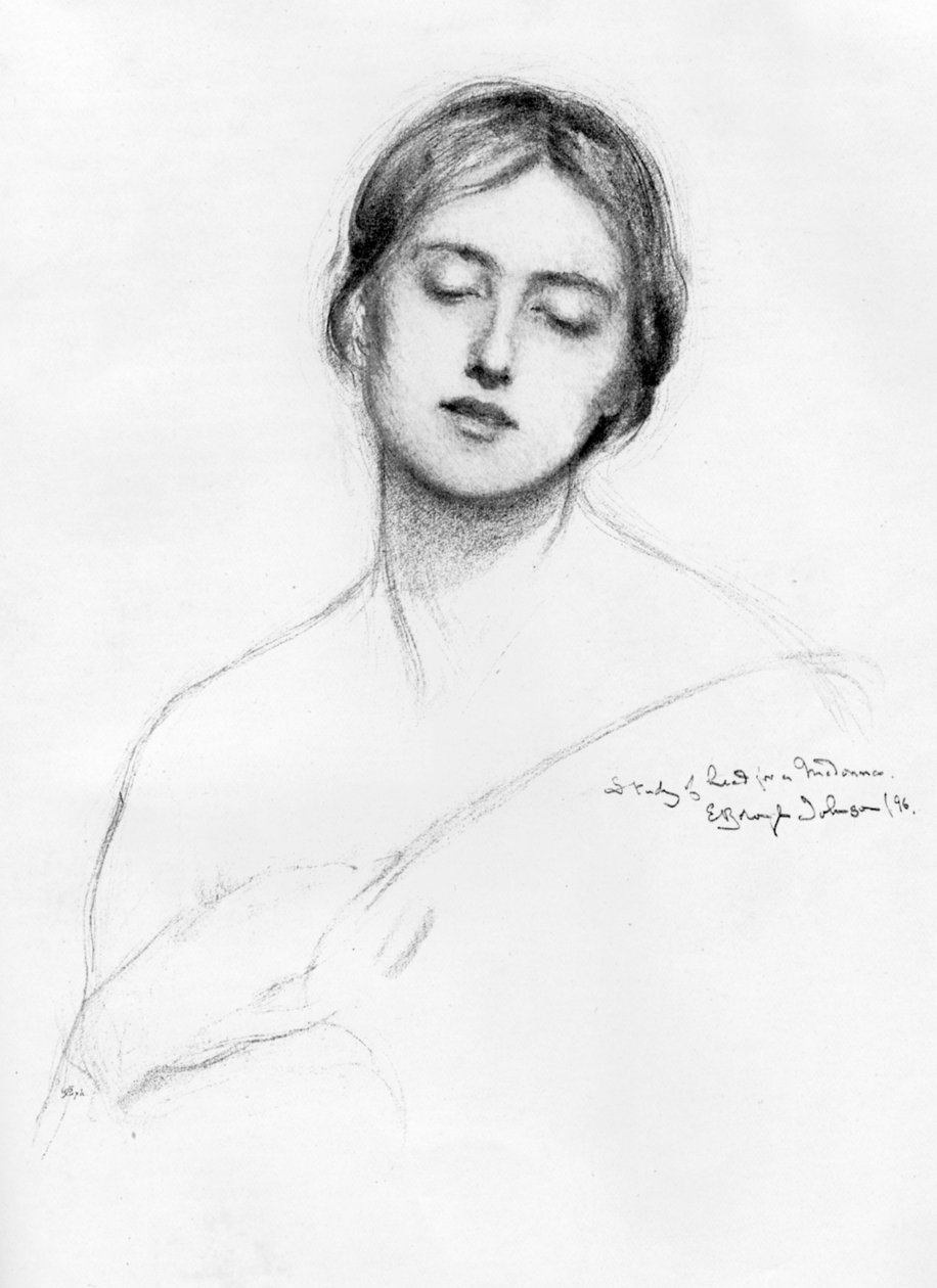 Tanulmány egy női fejről, 1896-1898. alkotó: E. Borough Johnson