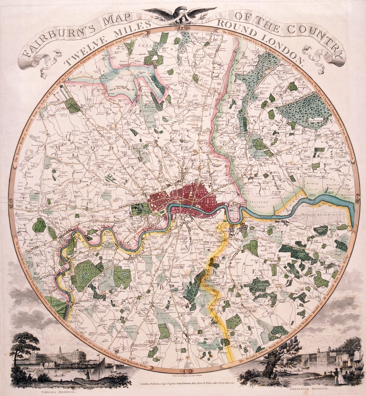 London térkép, 1798 alkotó: E Bourne