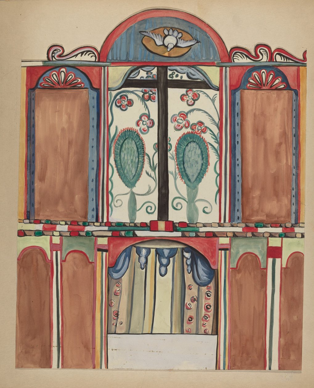 Fő Reredos a Santa Cruz templomban, Santa Fe megyében, 19351942. alkotó: E. Boyd