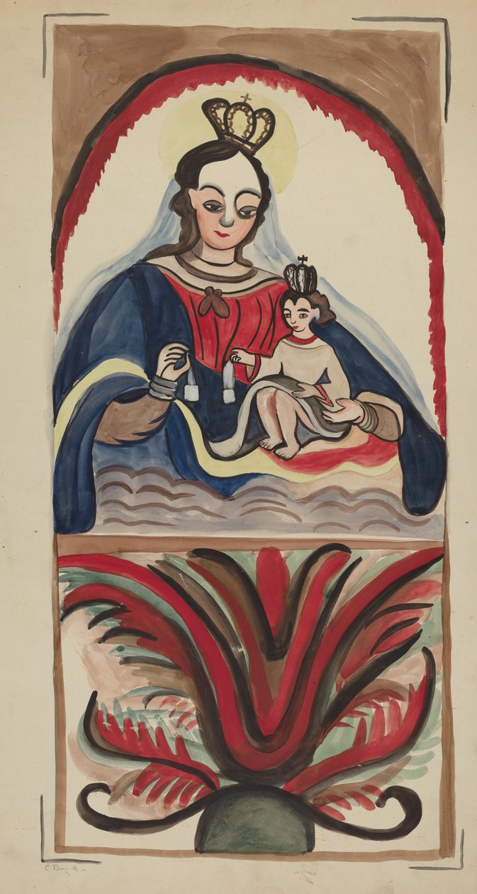 Retablo – Szűz és gyermek, 19351942. alkotó: E. Boyd