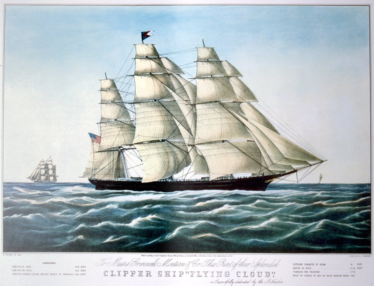 „Clipper Ship Flying Cloud”, 1851-1907 alkotó: E Brown Jr