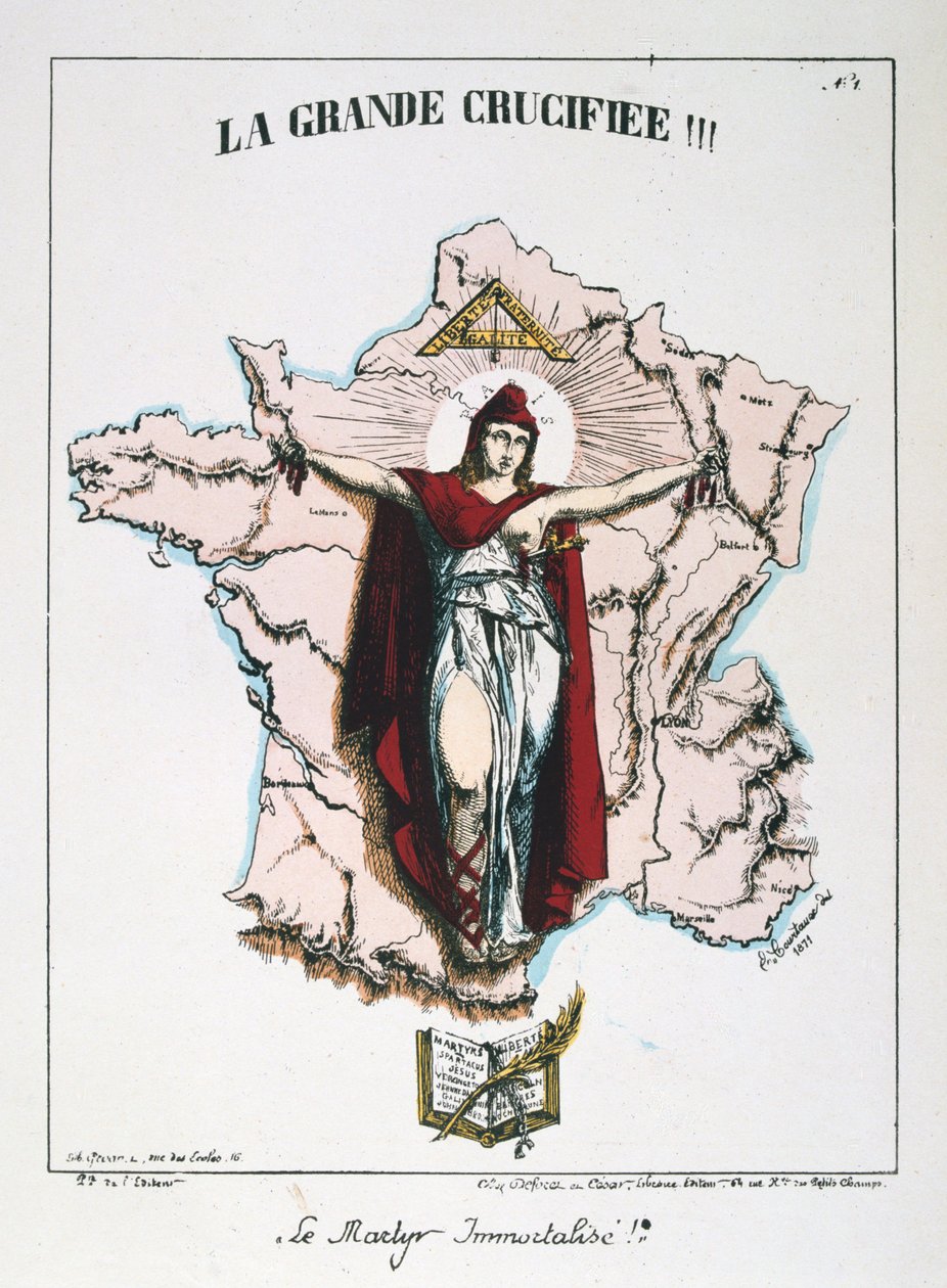 Le Martyr Immortalise!, a republikánus Franciaország allegóriája, 1871. alkotó: E. Courtaux