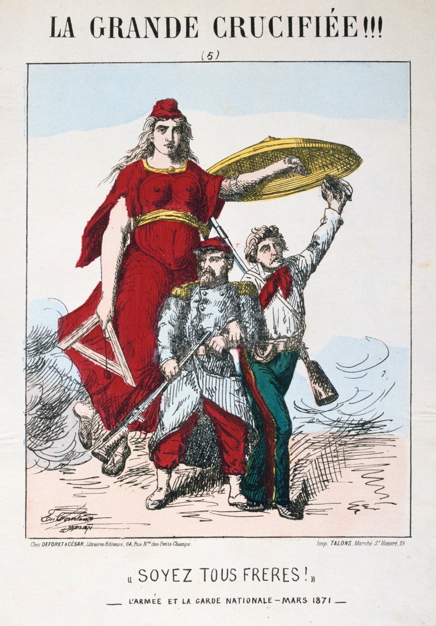 Legyetek a testvérek!, a republikánus Franciaország allegóriája, 1871. alkotó: E. Courtaux