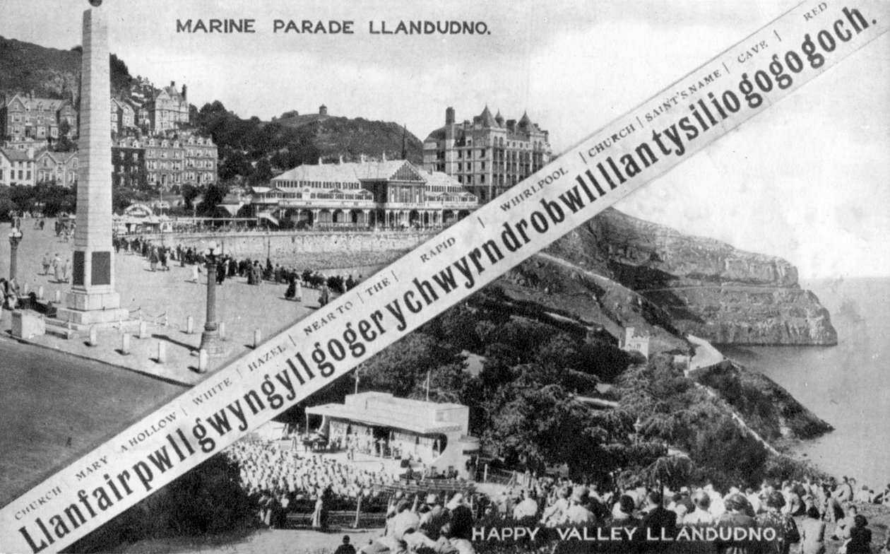 Happy Valley and Marine Parade, Llandudno, XX. század alkotó: E. Dennis