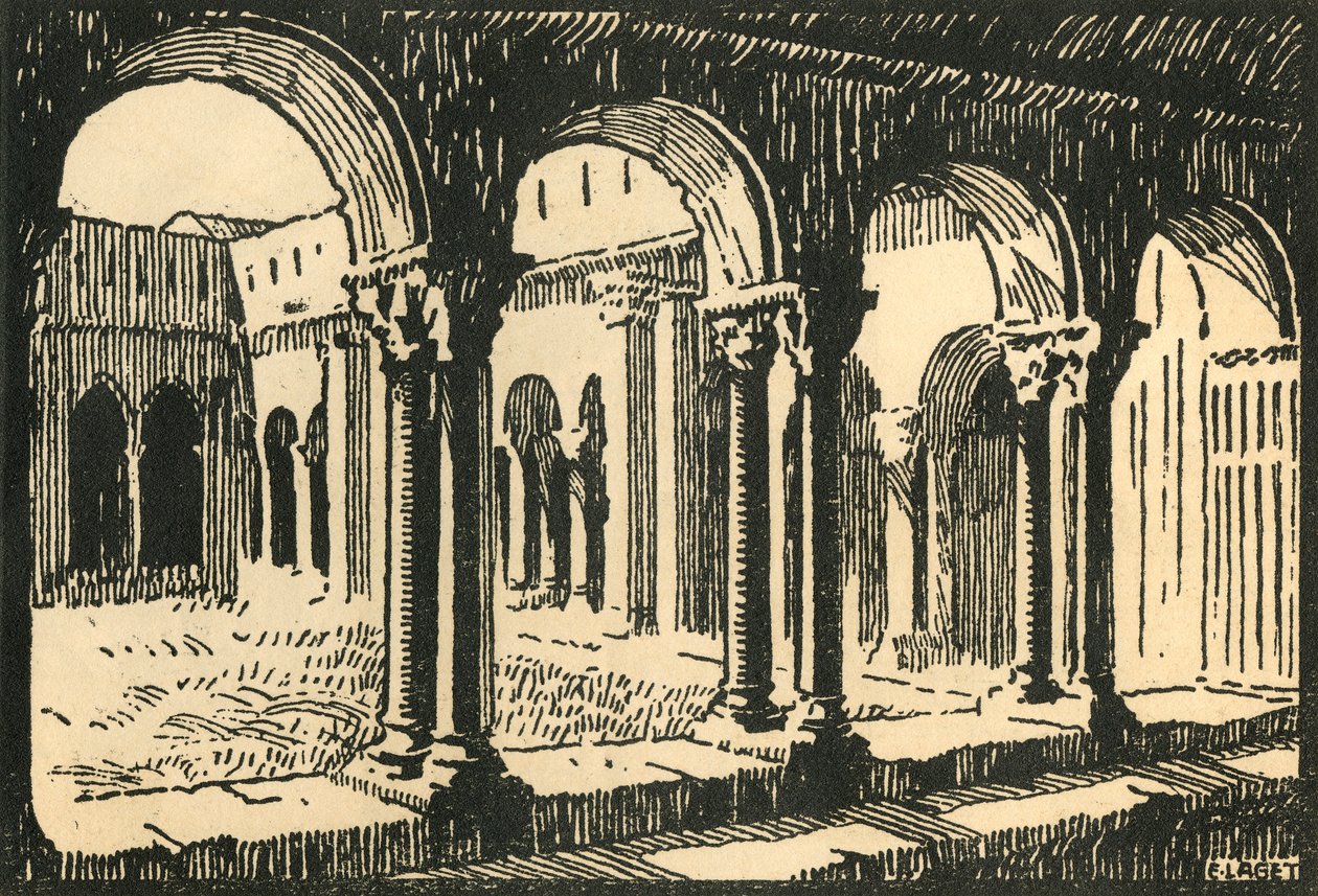 „Cloitre St-Trophime – A St-Trophime templom kolostorai”, 1920-as évek. alkotó: E Laget