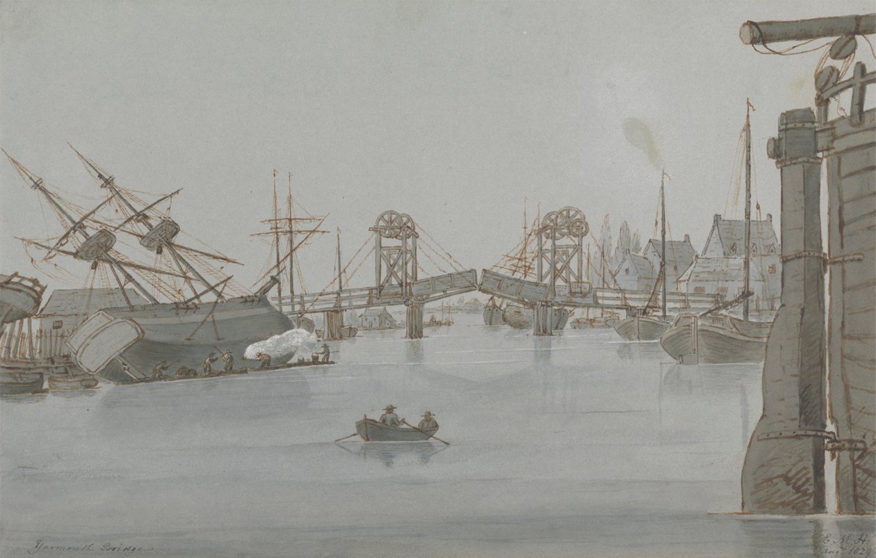 Yarmouth híd, 1829. aug alkotó: E. M. Henderson