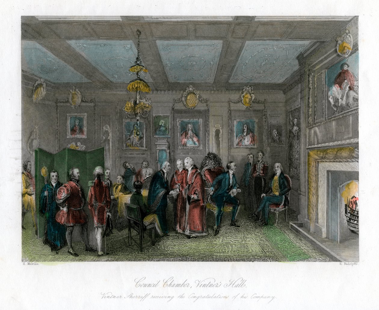 Tanácsterem, Vintners Hall, London City. alkotó: E. Redclyffe