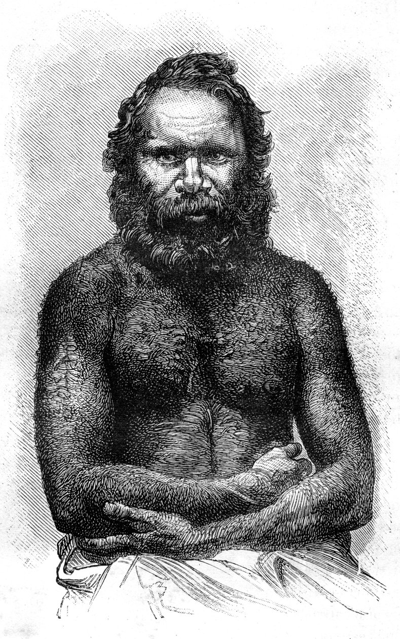 Ausztrál őslakos, 1886 alkotó: Etienne Antoine Eugene Ronjat
