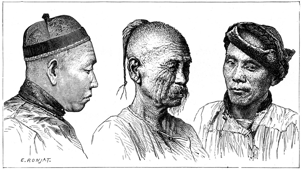 Kínai portrék, 19. század alkotó: Etienne Antoine Eugene Ronjat