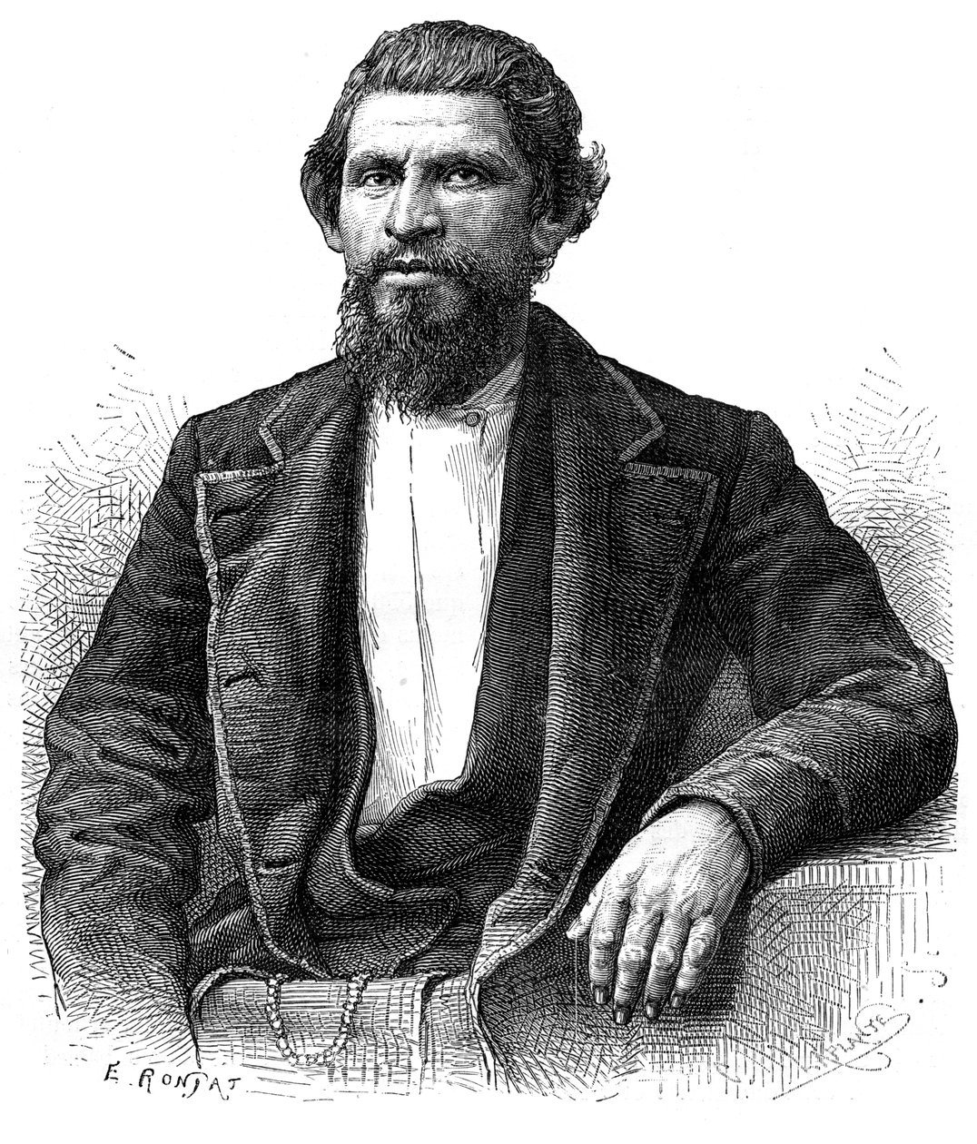 Egy jenki portréja, 19. század. alkotó: Etienne Antoine Eugene Ronjat
