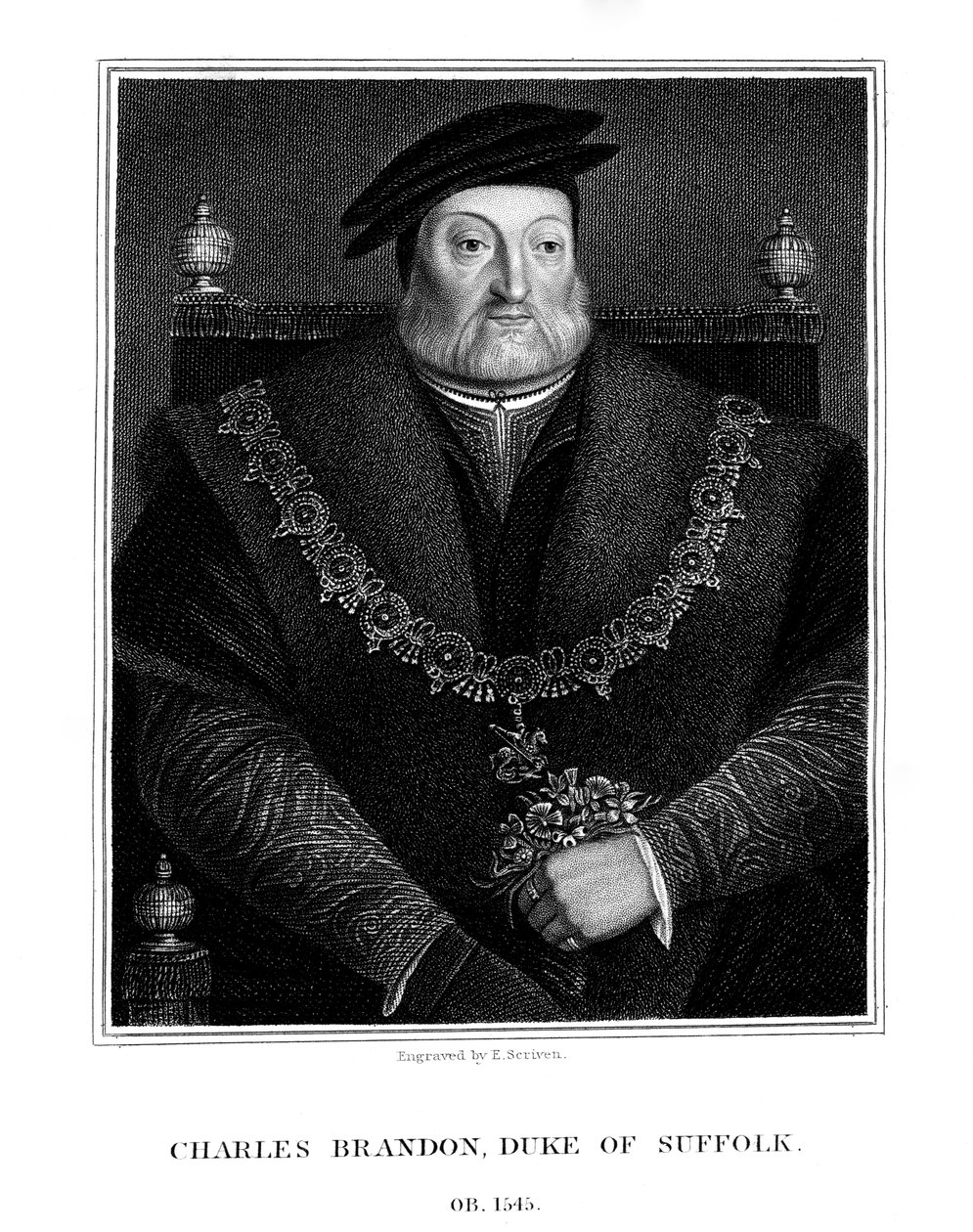 Charles Brandon, Suffolk első hercege, 1824. alkotó: E. Scriven