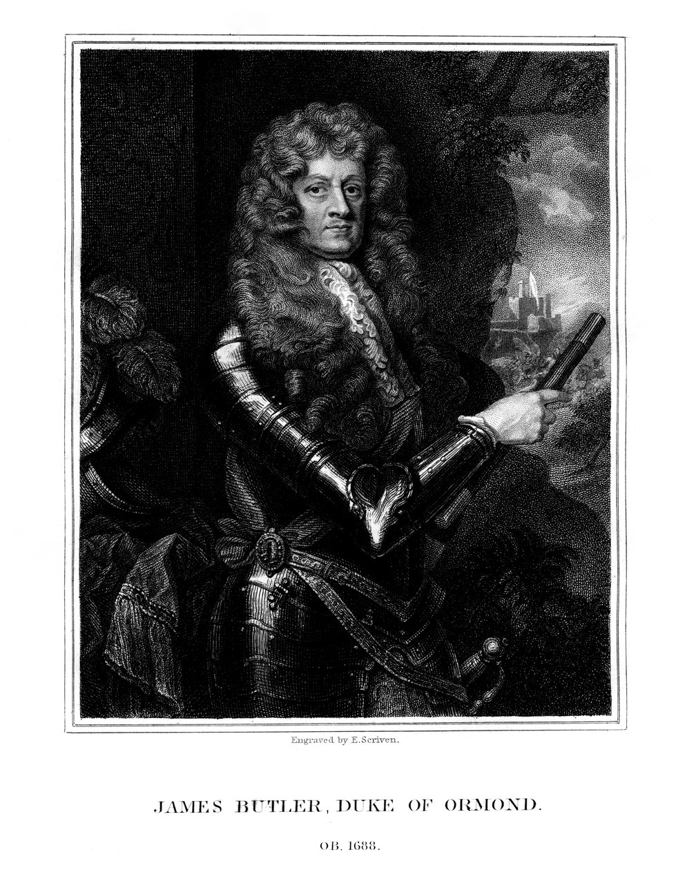 James Butler, Ormonde első hercege, angol-ír államférfi és katona, 1824. alkotó: E. Scriven