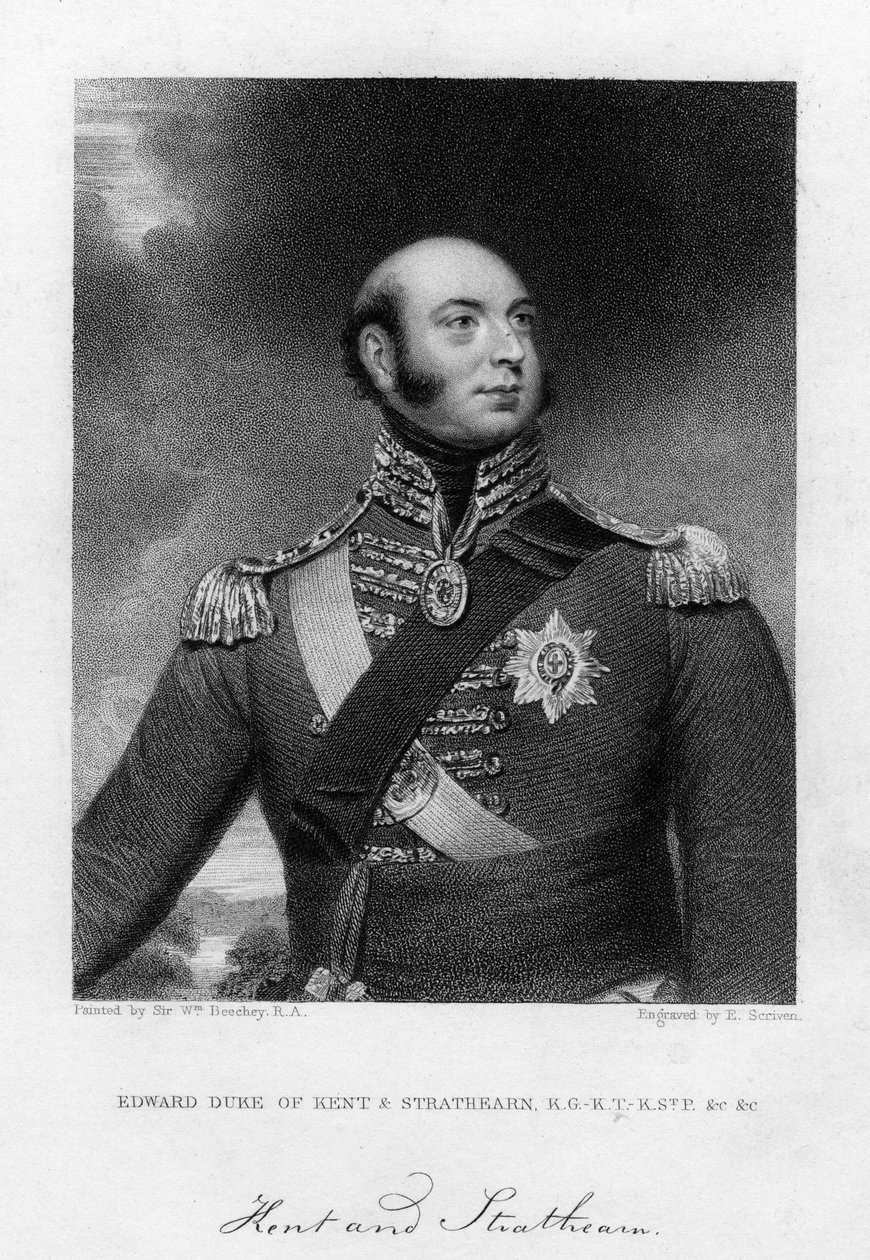 Edward Augustus herceg 1767-1820, Kent és Strathearn hercege, 19. század. alkotó: E. Scriven