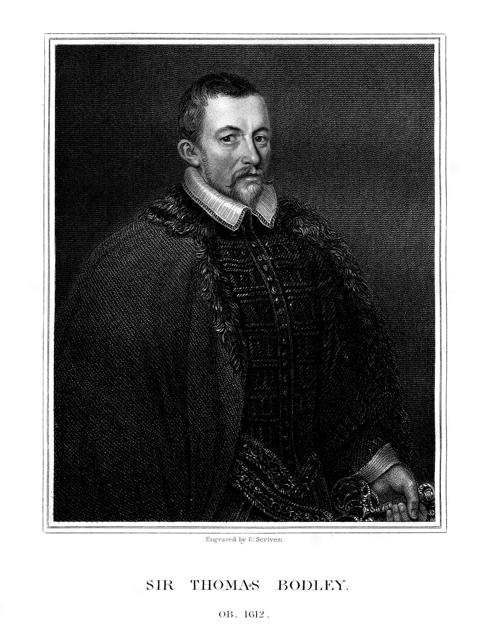 Sir Thomas Bodley, a Bodleian Library angol alapítója, 1823 alkotó: E. Scriven