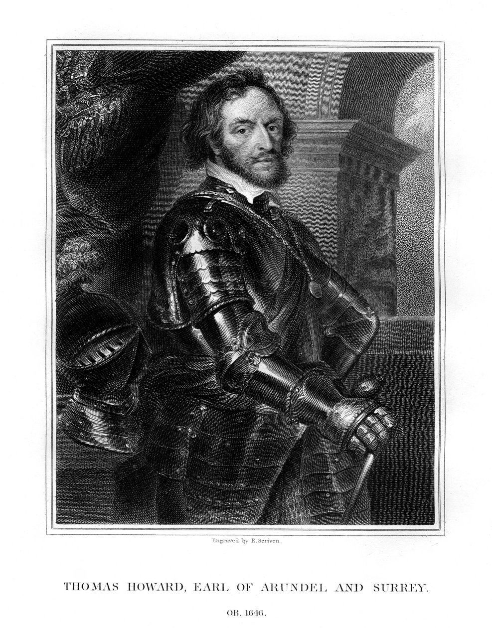 Thomas Howard, Arundel és Surrey grófja, kiemelkedő angol udvaronc, 1823. alkotó: E. Scriven