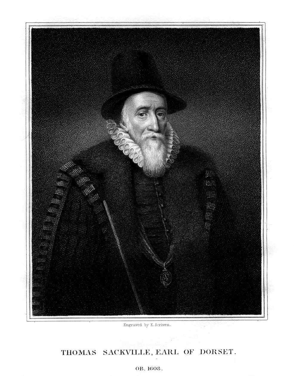 Thomas Sackville, Dorset első grófja, angol államférfi és költő, 1824. alkotó: E. Scriven