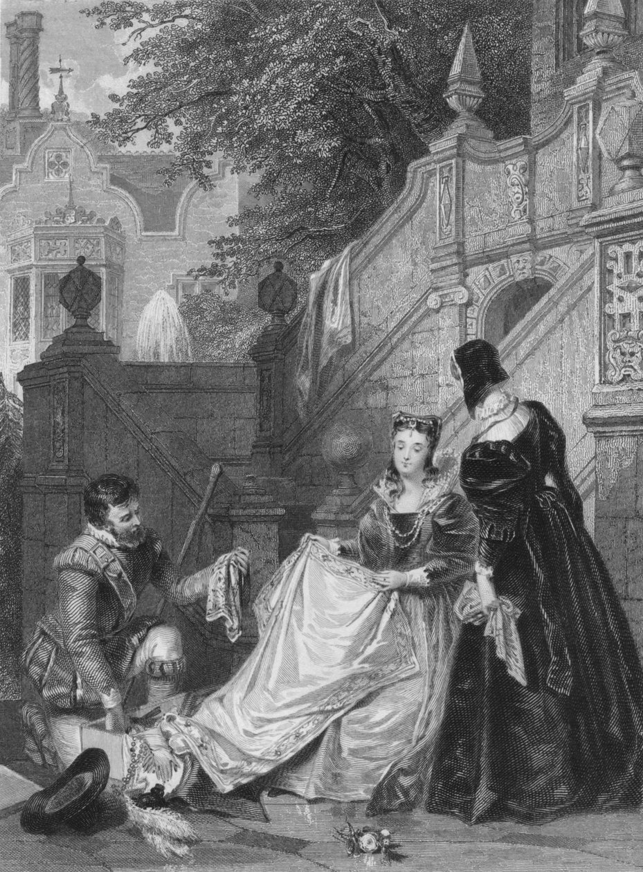Jelenet Sir Walter Scotts Kenilworthtől. Wayland, Amy Robsart és Janet, 1834. alkotó: E. Smith