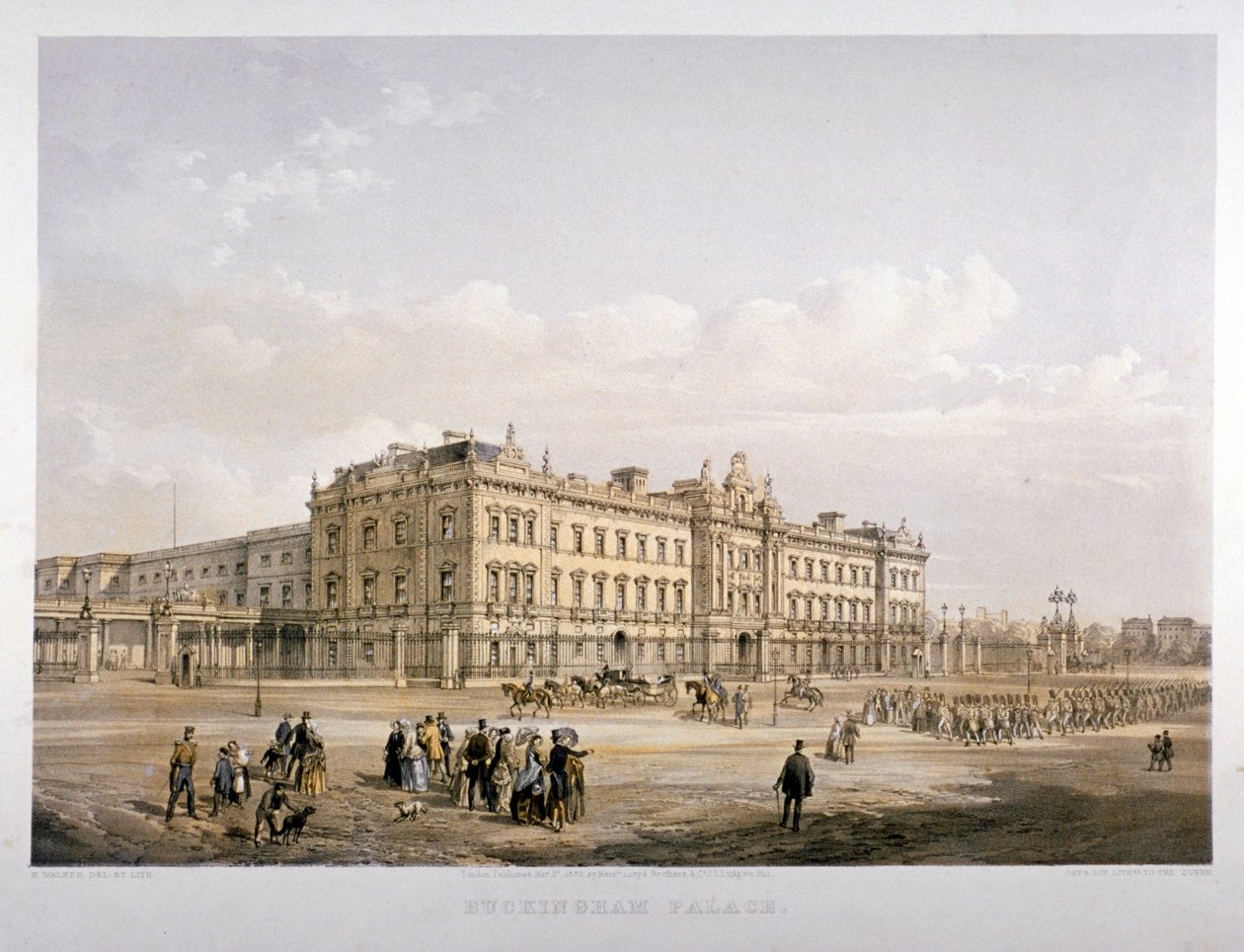 Buckingham-palota, London, 1852 alkotó: E Walker