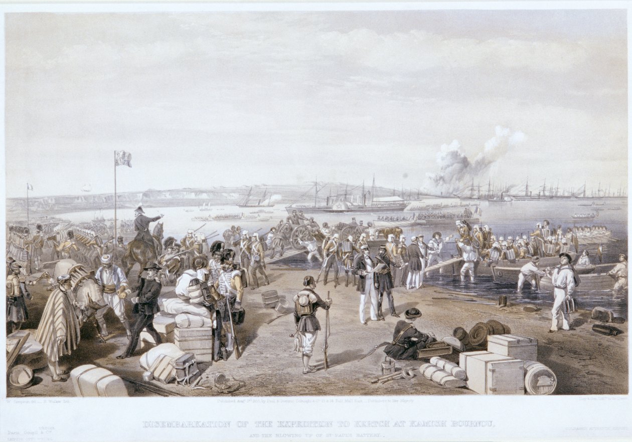 „A Kertch-i expedíció kiszállása Kamish Bournouban”, 1855 alkotó: E Walker