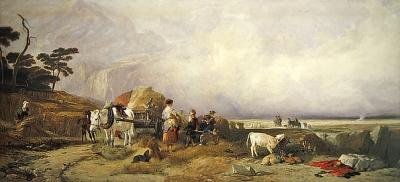 Szüret a Felvidéken (akvarell papíron) alkotó: E. and Callcott A. W. Landseer
