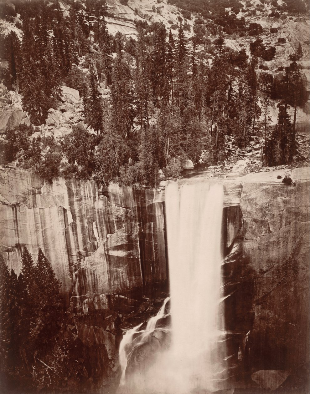 Pi-Wi-Ack (csillagok zápora), tavaszi vízesés, 400 láb, Yosemite völgye alkotó: Eadweard Muybridge