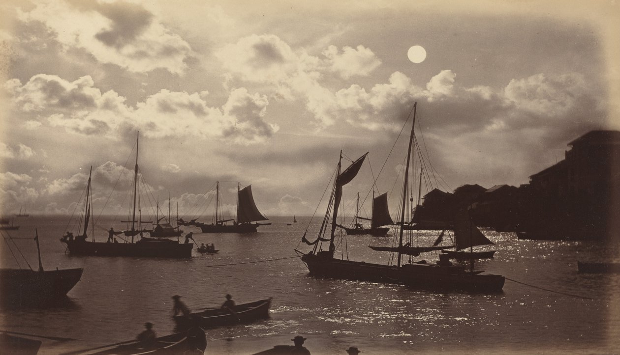 Moonlight Effect – Panama-öböl, 1877. alkotó: Eadweard Muybridge