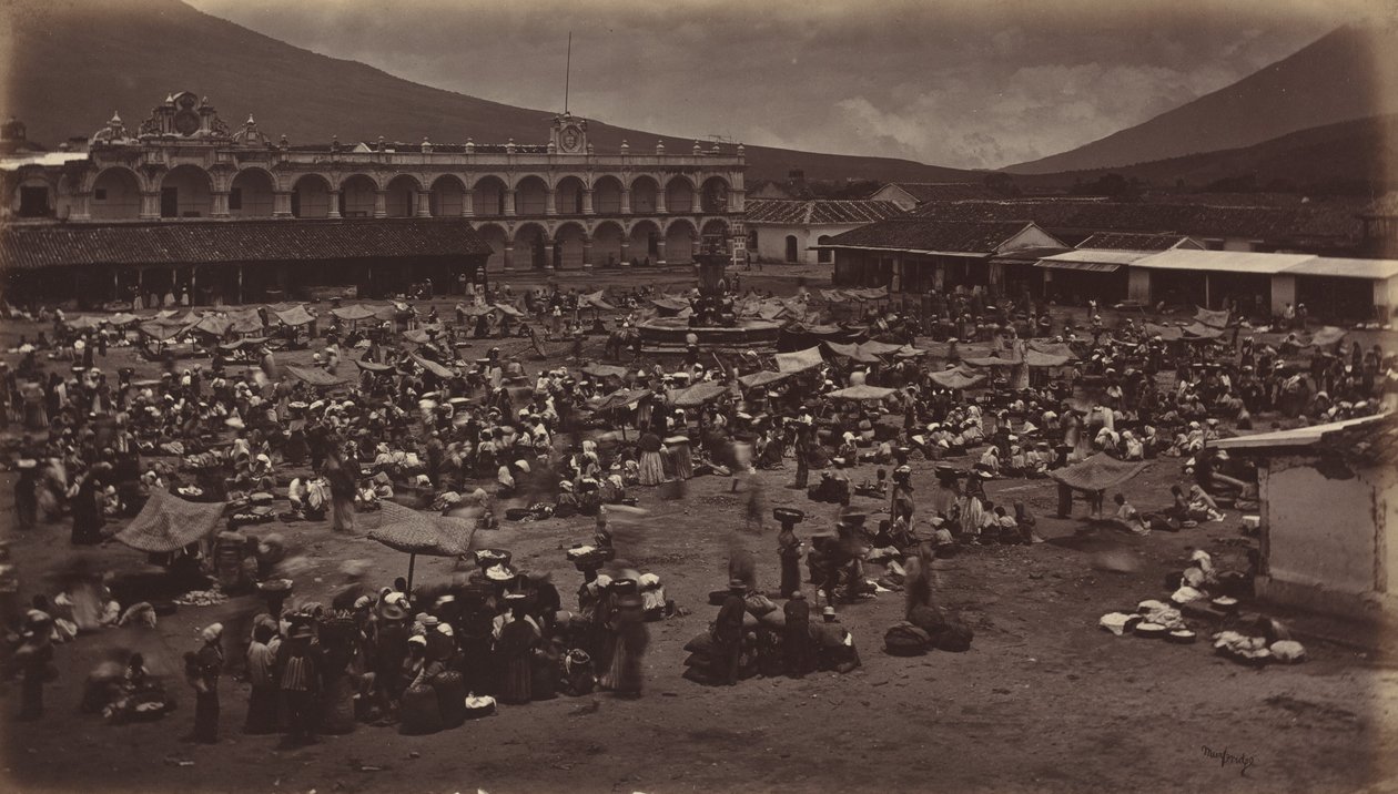 Plaza és Alkirályi Palota – Antigua de Guatemala, 1877. alkotó: Eadweard Muybridge