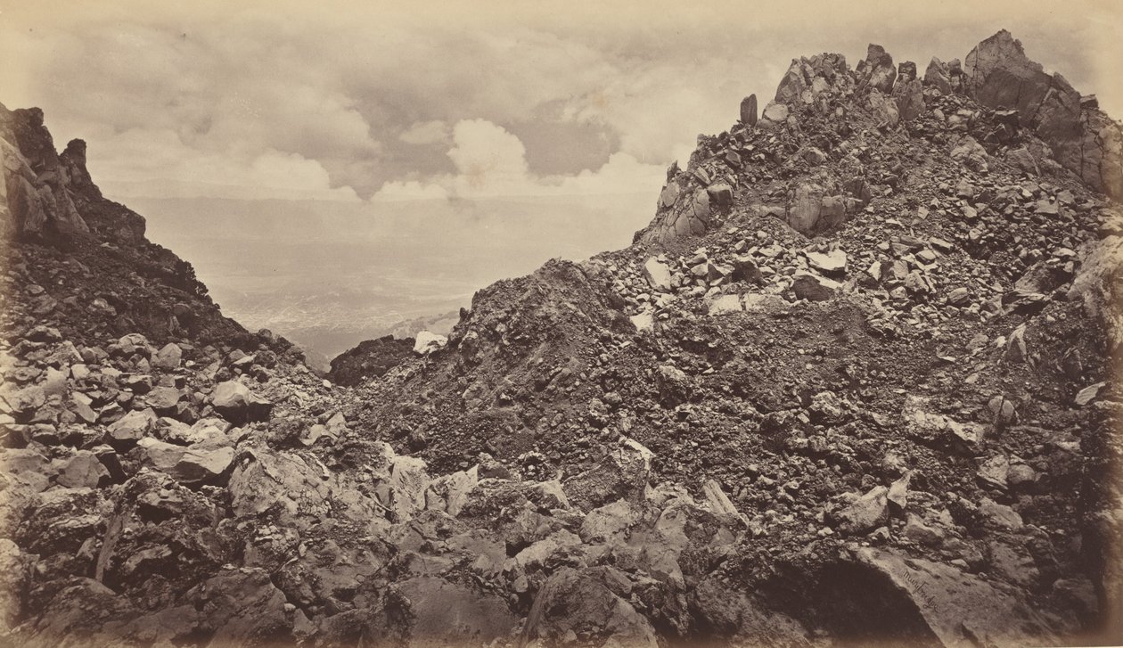 Quezaltenango a vulkán kráteréből, 1877. alkotó: Eadweard Muybridge