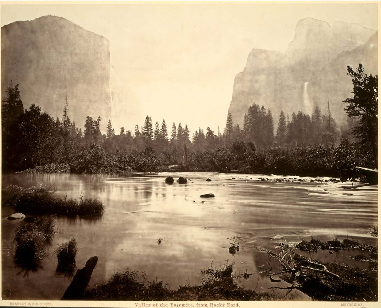 A Yosemite völgye, a Rocky Fordtól, 1872. alkotó: Eadweard Muybridge