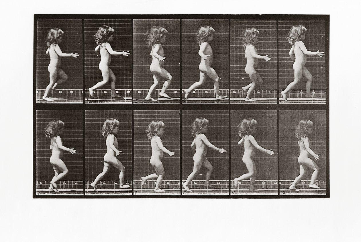 Gyermek futás, 469-es tábla az Animal Locomotion-tól, 1887 alkotó: Eadweard Muybridge