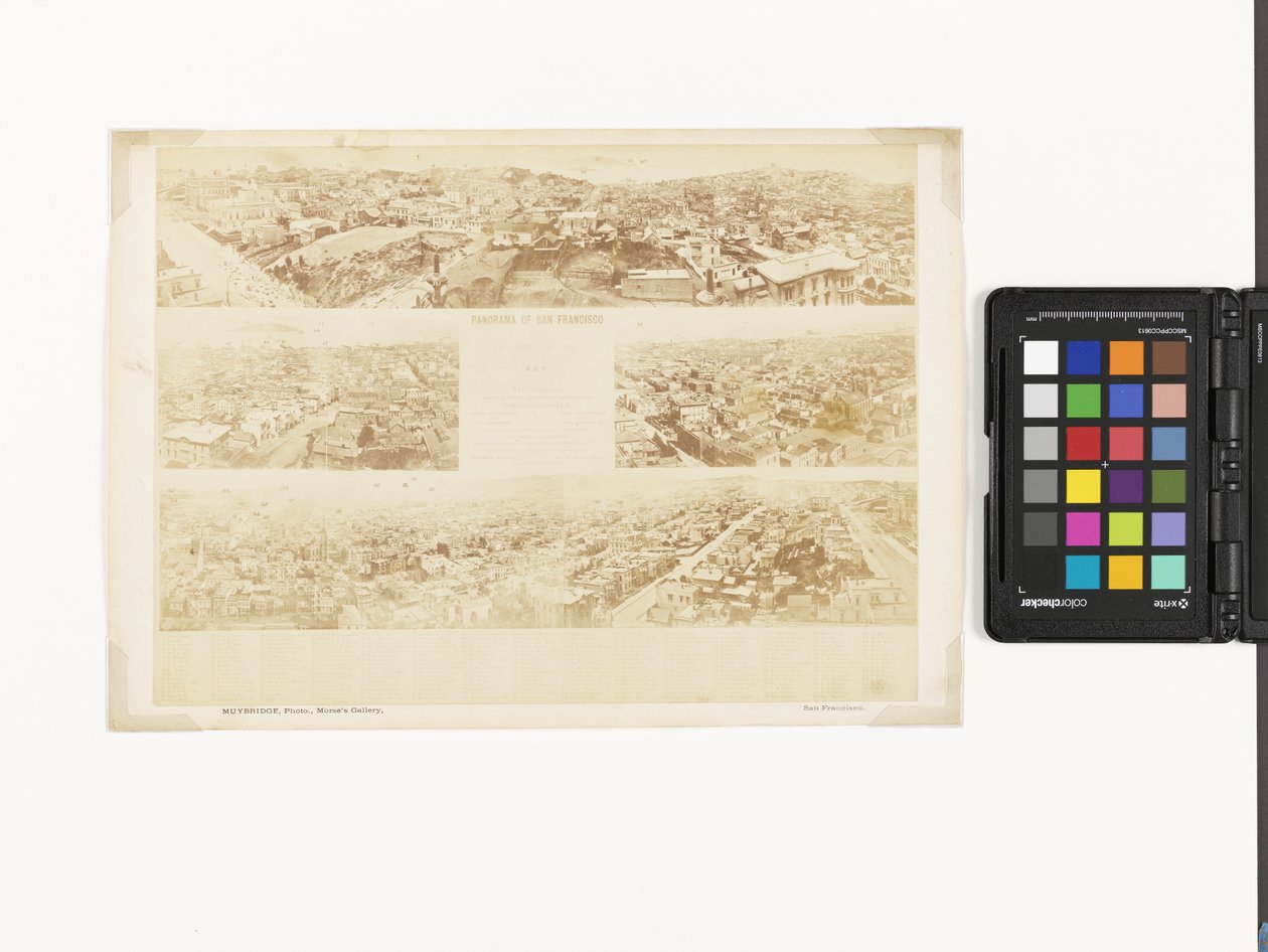 Kulcs a San Francisco Panorámához, a California Street Hillről alkotó: Eadweard Muybridge